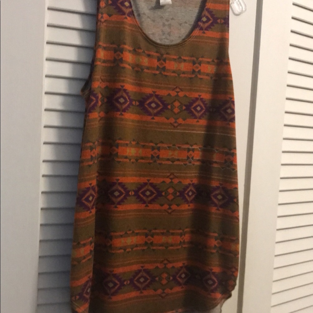 Aztec Orange Sleeveless Tank Size 2XL